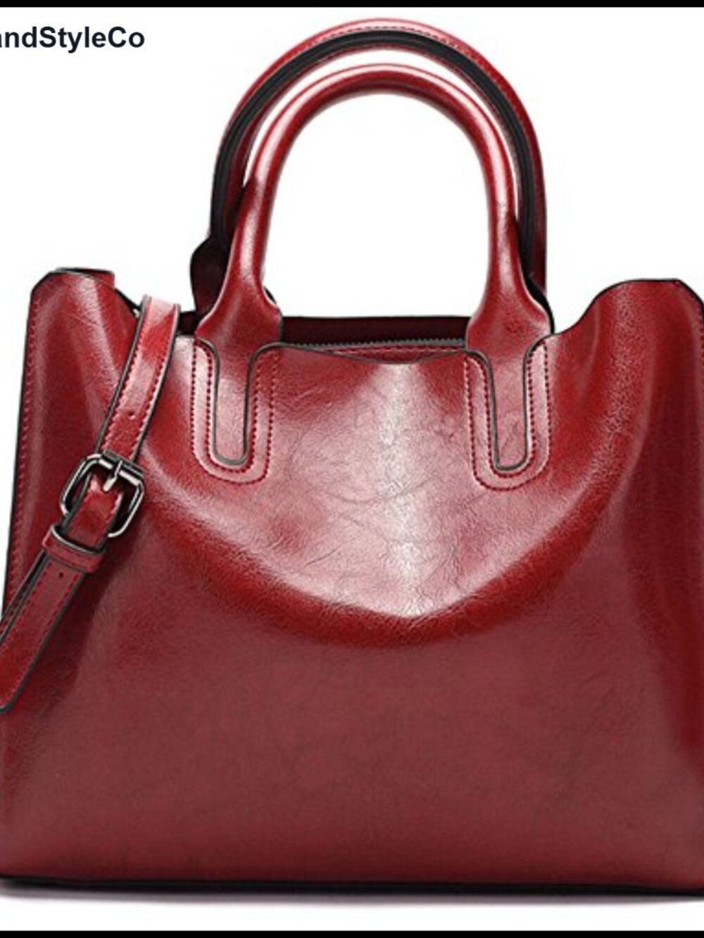 Vintage Faux Leather Satchel Hobo Tote Handbag with Detachable Strap
